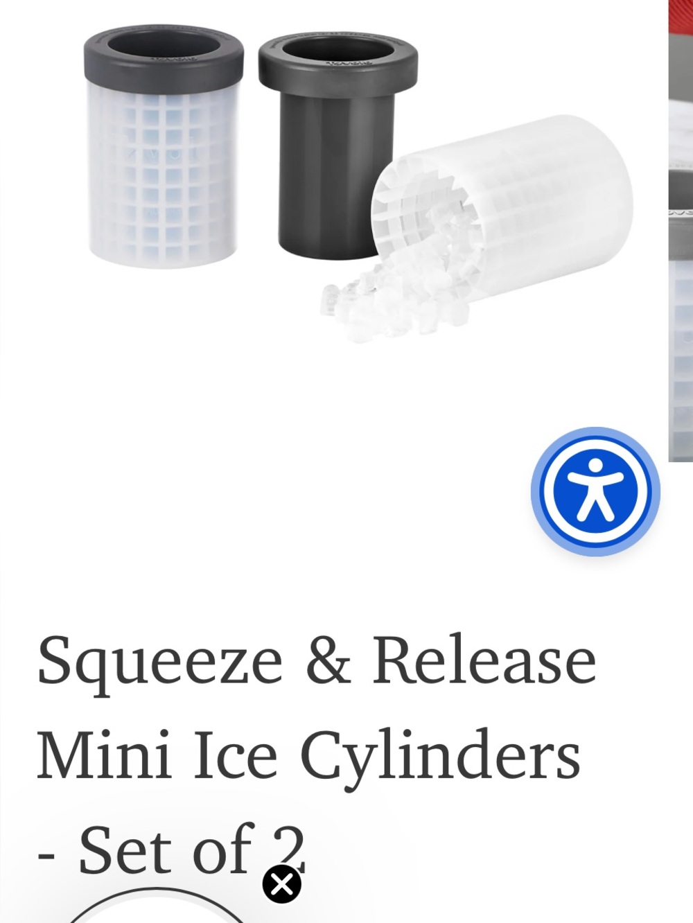 Tovolo squeeze and release mini ice cylinders set of 2